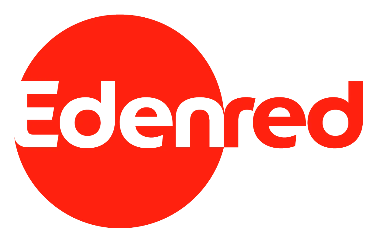 Logo Edenred: cerchio rosso con testo nero