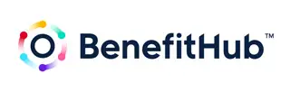 Logo BenefitHub: un'icona circolare con punti colorati che circondano un cerchio centrale, accanto al testo BenefitHub.